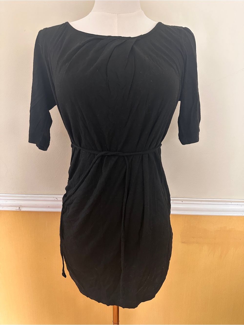 A Pea in the Pod Black Maternity Top with Tie Detail